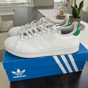 Adidas Classic White Sneakers with Green Detail